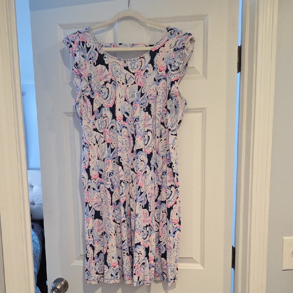 Lilly Pulitzer Pink and Blue Patterned Dress